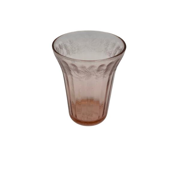 Jeannette Depression Glass Cherry Blossom Pink Tumbler - Picture 1 of 6